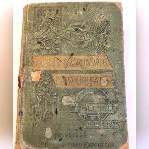 RARE 1883 WHOLESALE DRUGGIST BOOK FINLAY & BRUNSWIG NEW ORLEANS